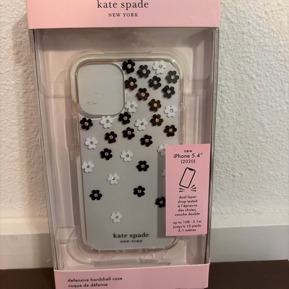 kate spade Other - Kate Spade iPhone 12 Mini 5.4 Black White Floral Rhinestone Case NWT